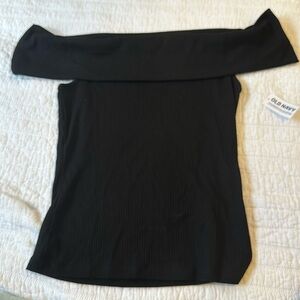 Old Navy off the shoulder black ribbed top size medium